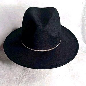 New Black stiff brim studded bling hat.